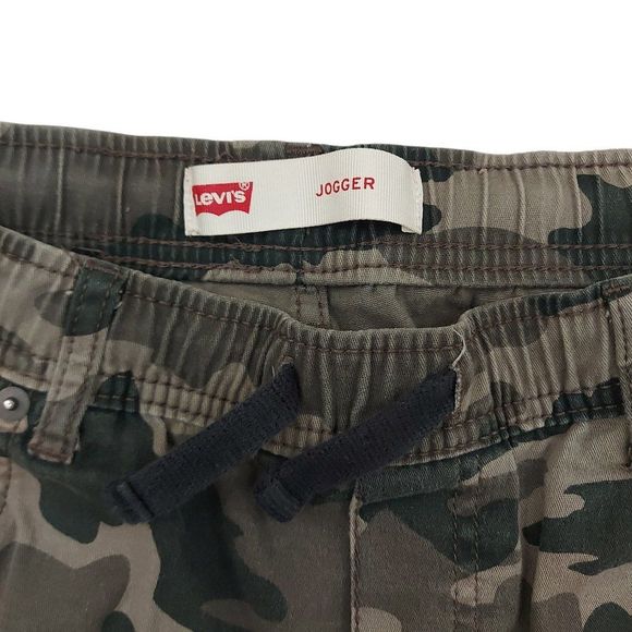 Levi's Boys Youth Camo Joggers XL 13-15 Green Drawstring Elastic Waist Pockets - Picture 6 of 10